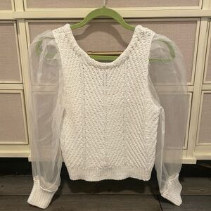 Anthropologie White Sweater Top